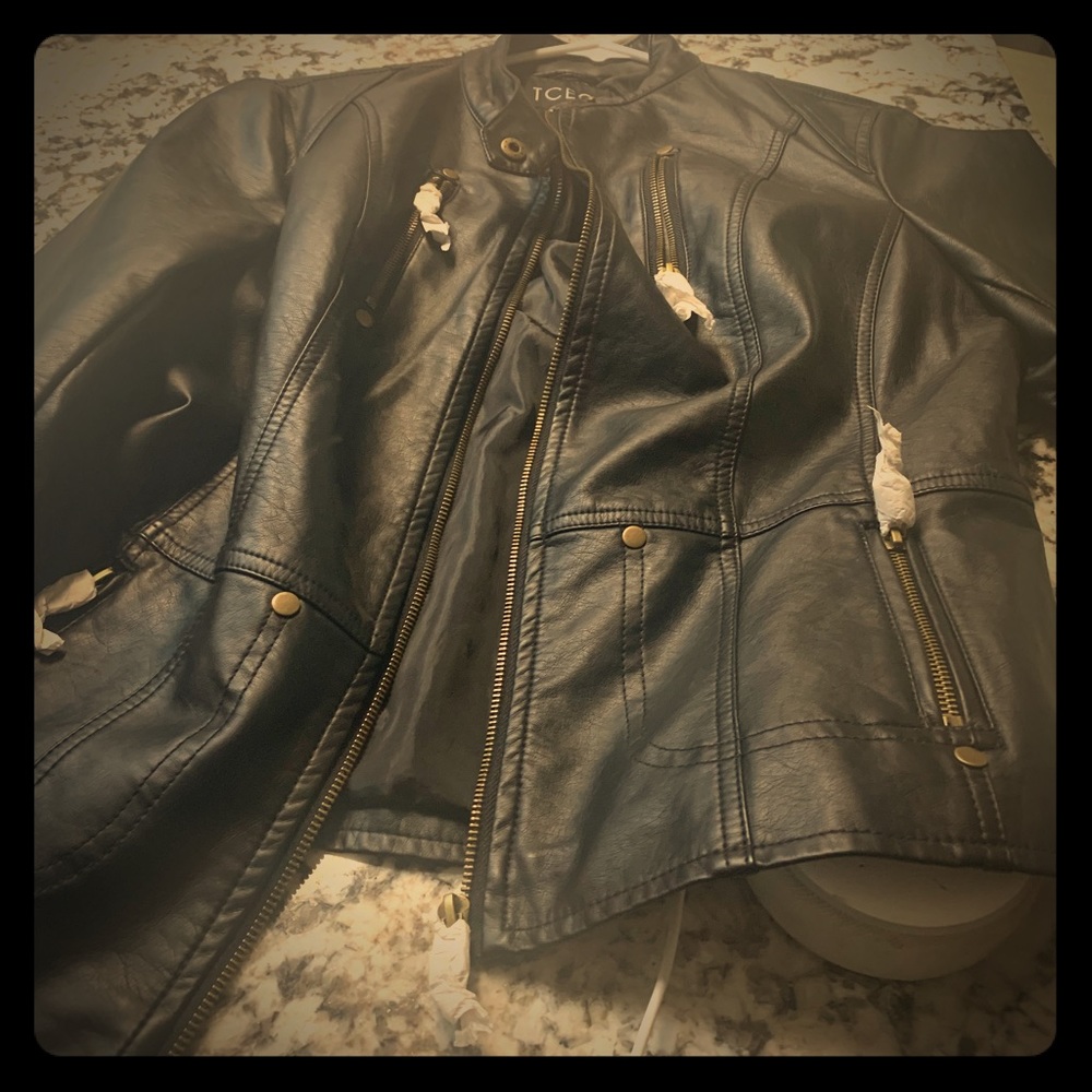 Pleather riding jacket